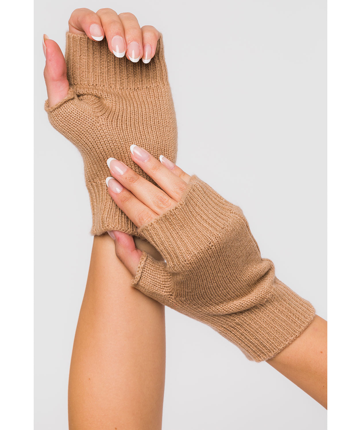 'Grange' Caramel Cashmere & Merino Wool Wrist Warmers