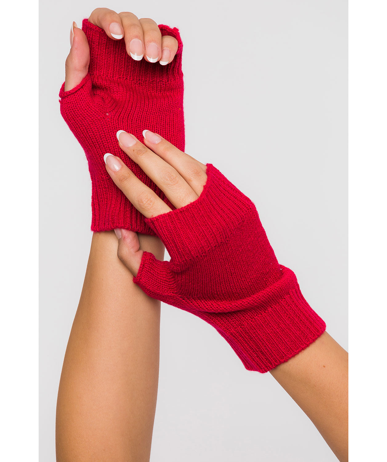 'Grange' Chilli Red Cashmere & Merino Wool Wrist Warmers