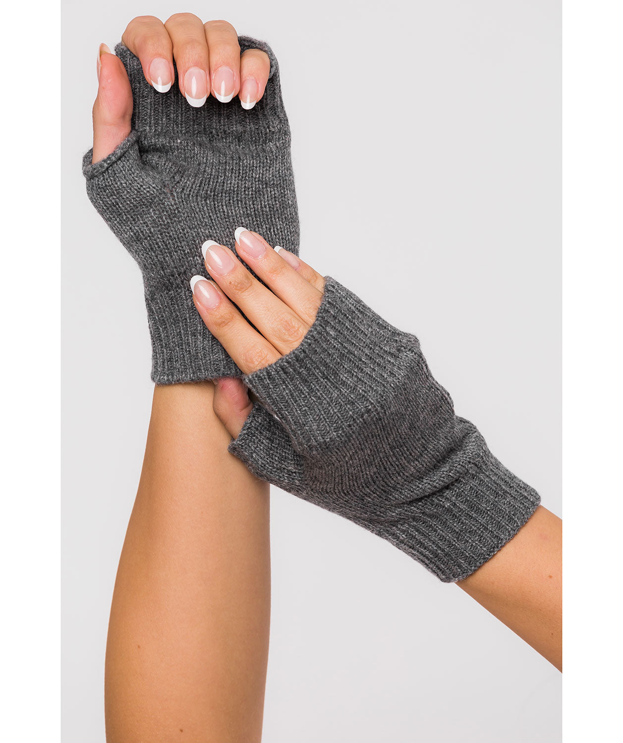 'Grange' Grey Cashmere & Merino Wool Wrist Warmers