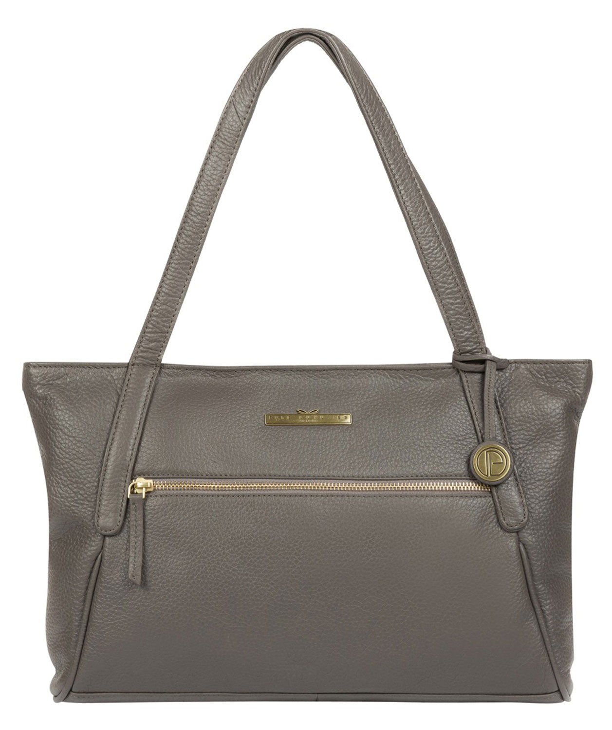 'Carly' Grey Leather Tote Bag