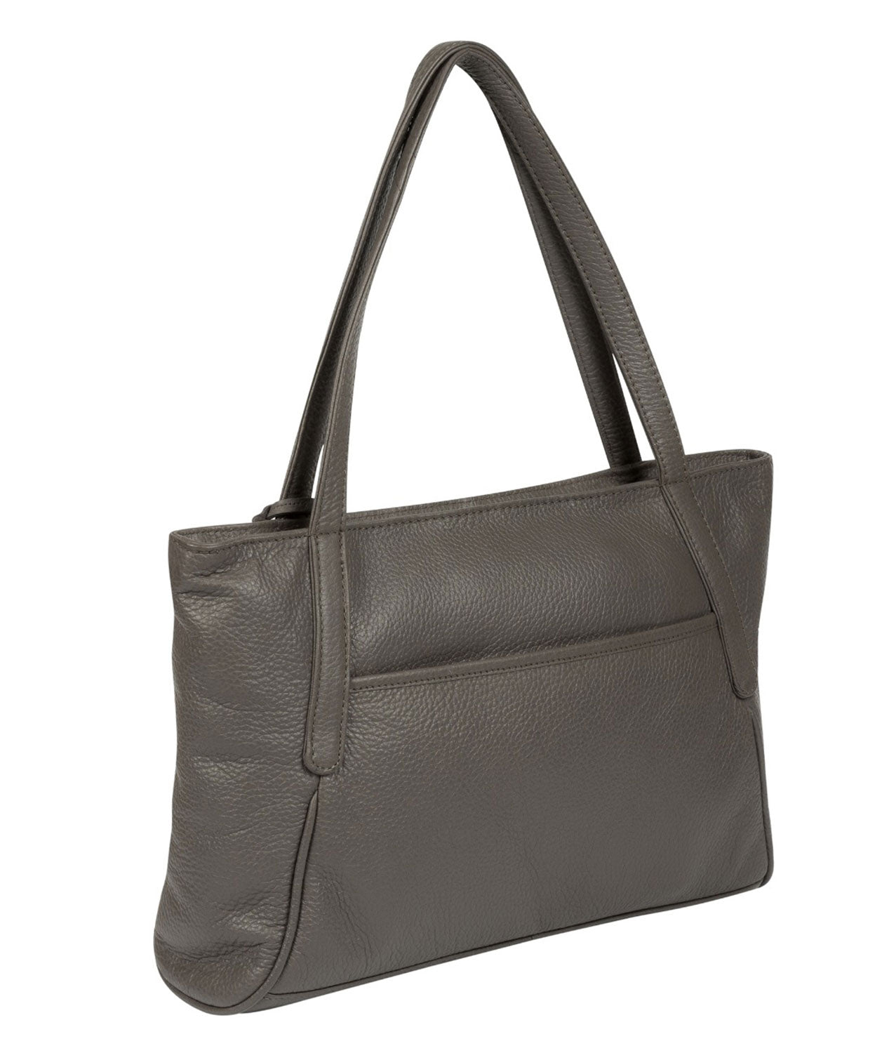 'Carly' Grey Leather Tote Bag