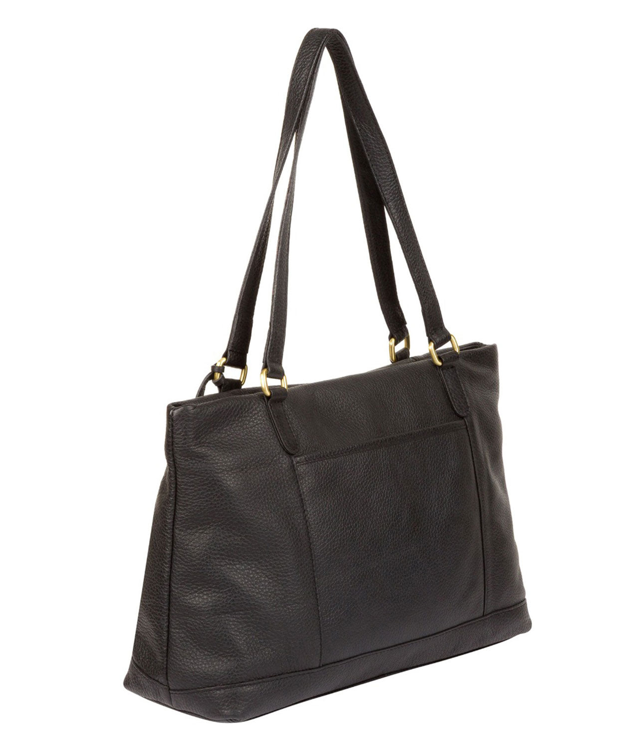 'Thea' Black Leather Shoulder Bag