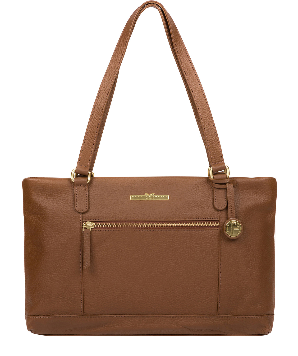 'Thea' Dark Tan Leather Shoulder Bag Pure Luxuries London