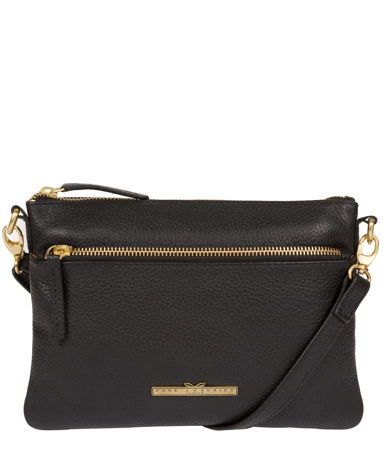 'Louise' Black Leather Cross Body Bag image 1