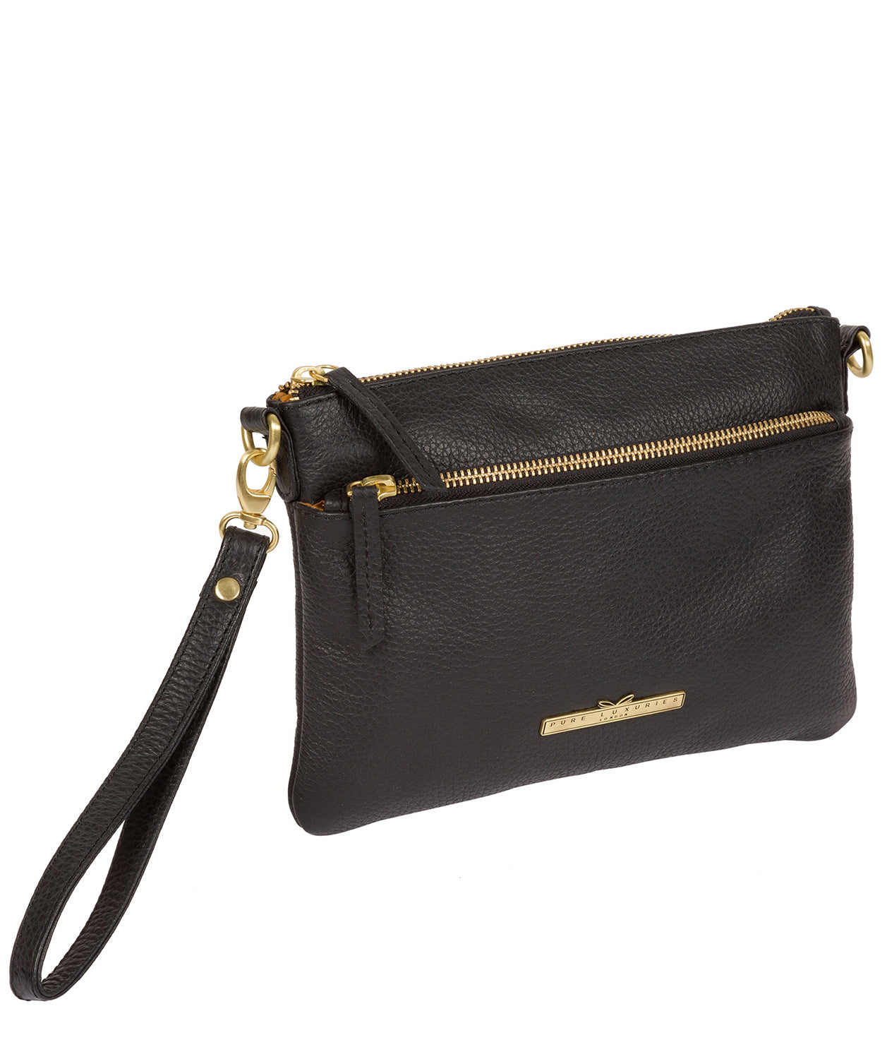 'Louise' Black Leather Cross Body Bag image 4