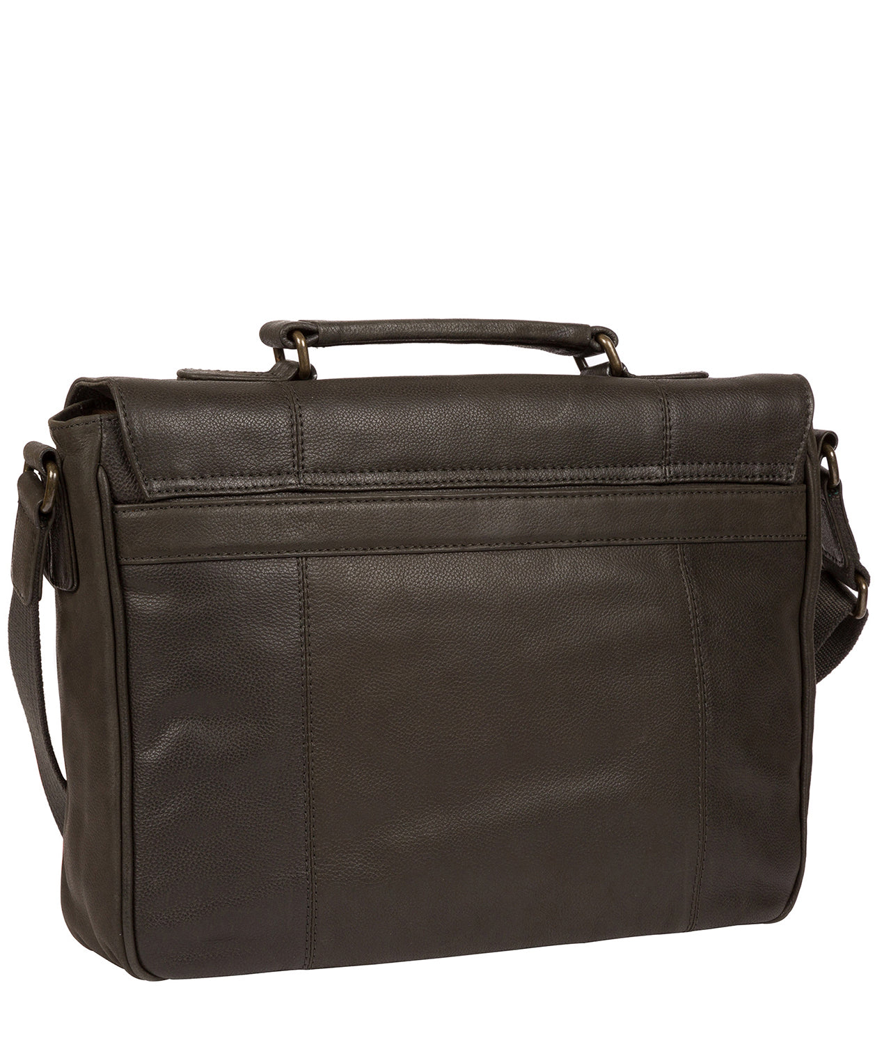 'Idris' Ash Black Leather Briefcase image 3