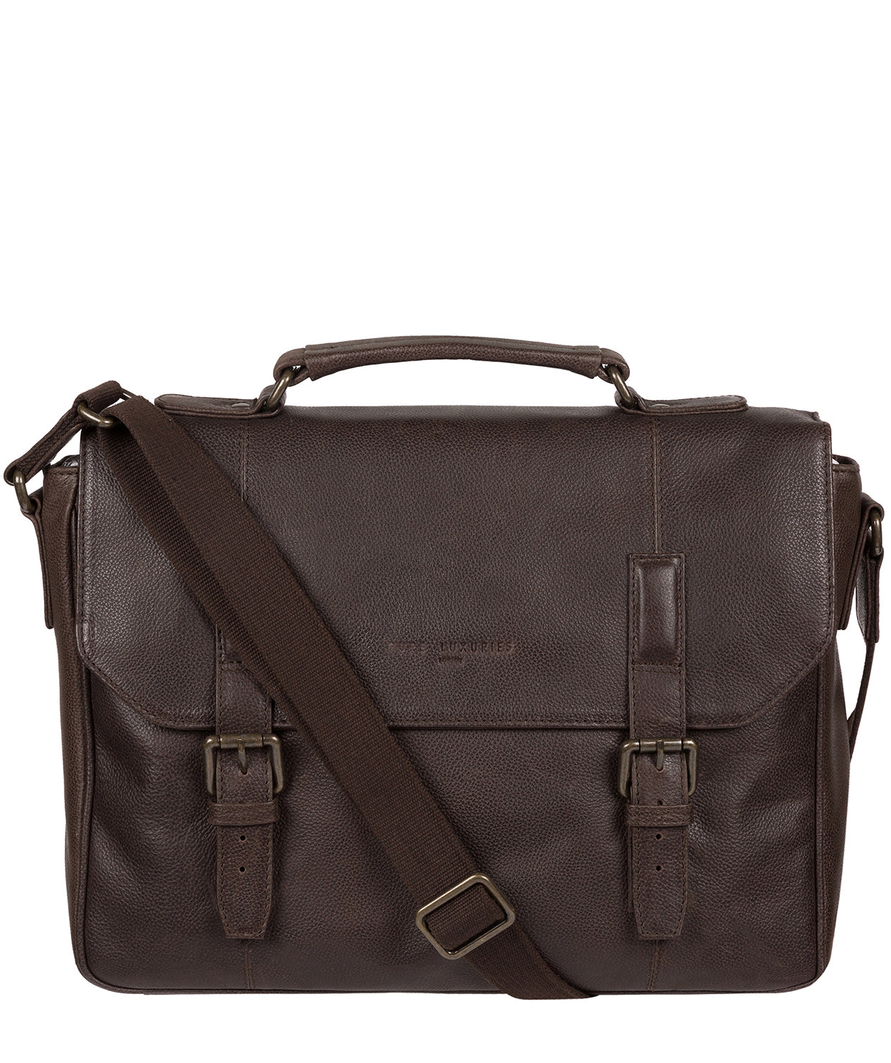 'Idris' Cocoa Leather Briefcase image 1