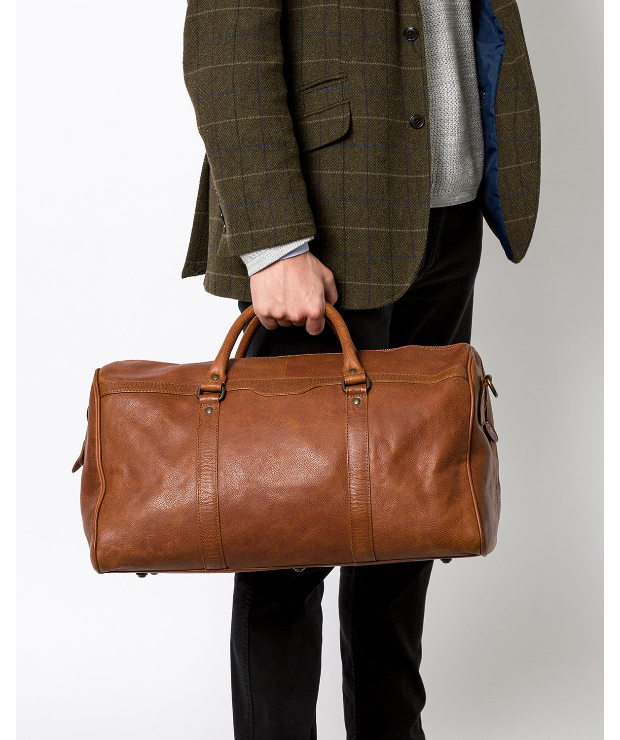 'Blanc' Tan Leather Holdall image 2