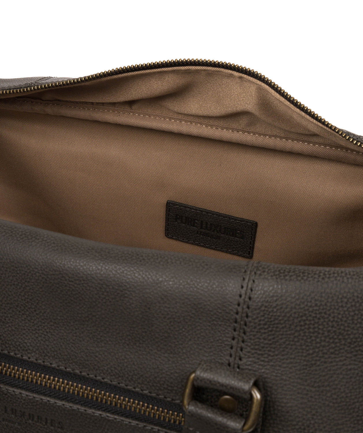 'Snowdon' Ash Black Leather Holdall image 4