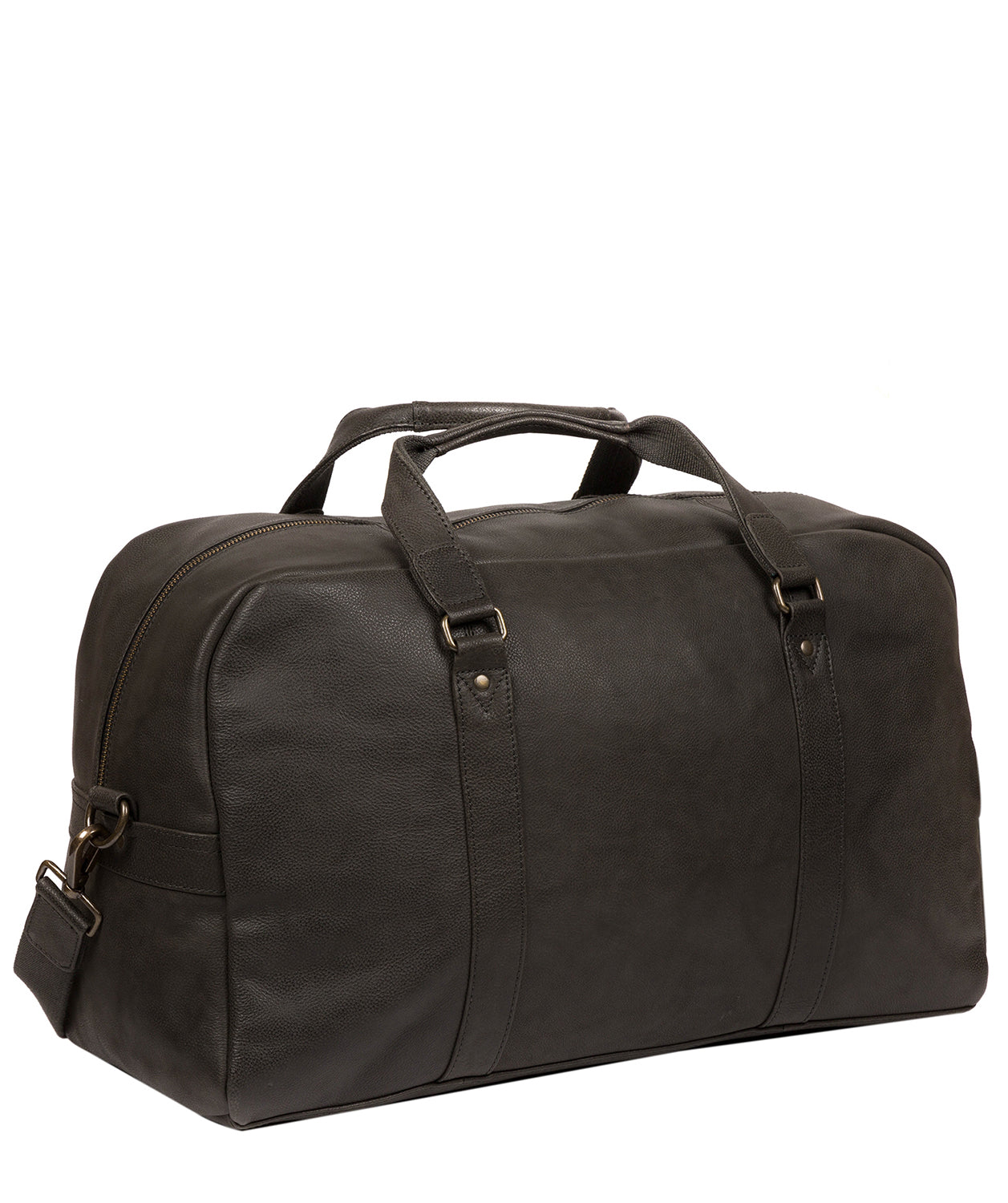 'Snowdon' Ash Black Leather Holdall image 5