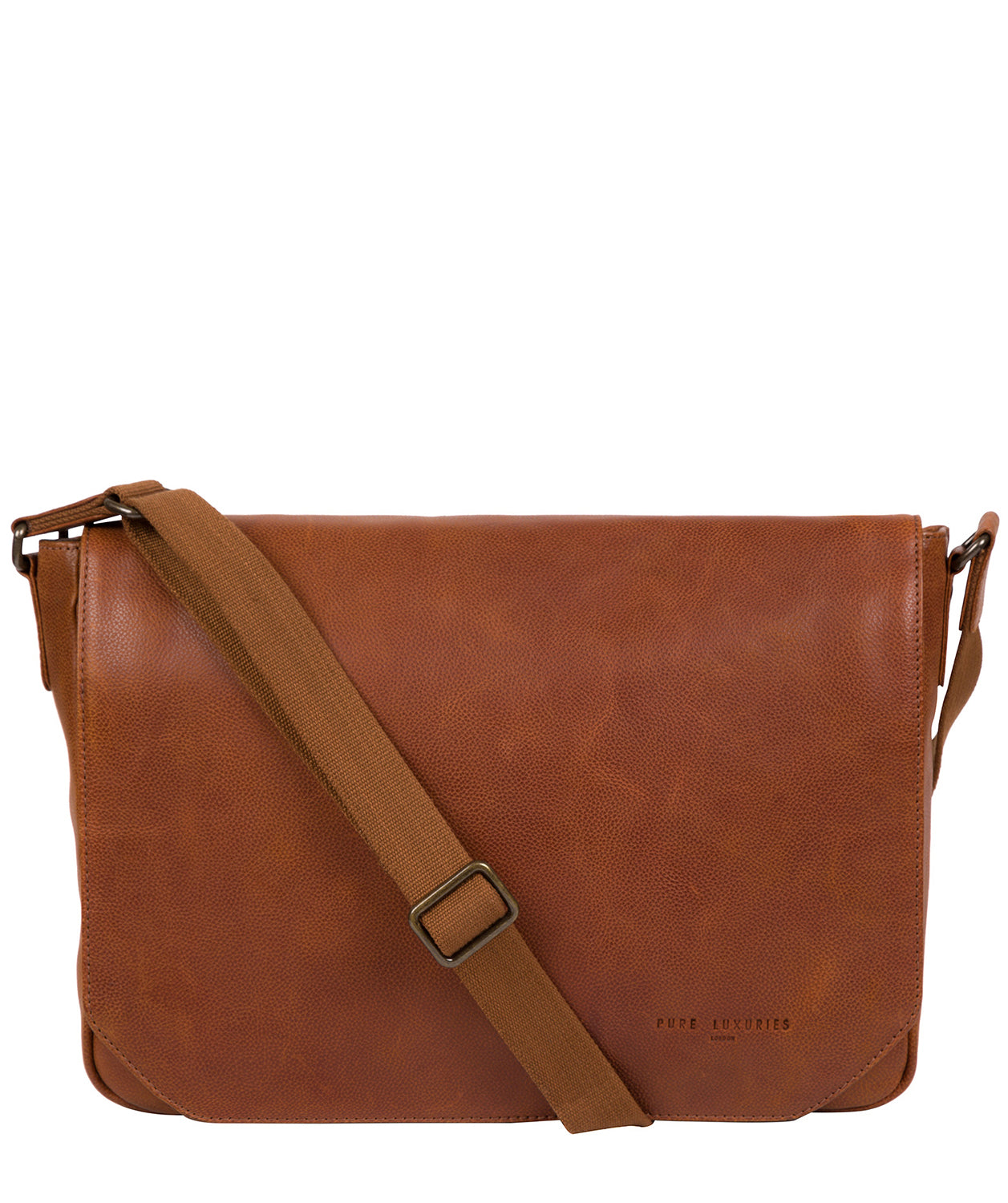 'Eiger' Tan Leather Messenger Bag