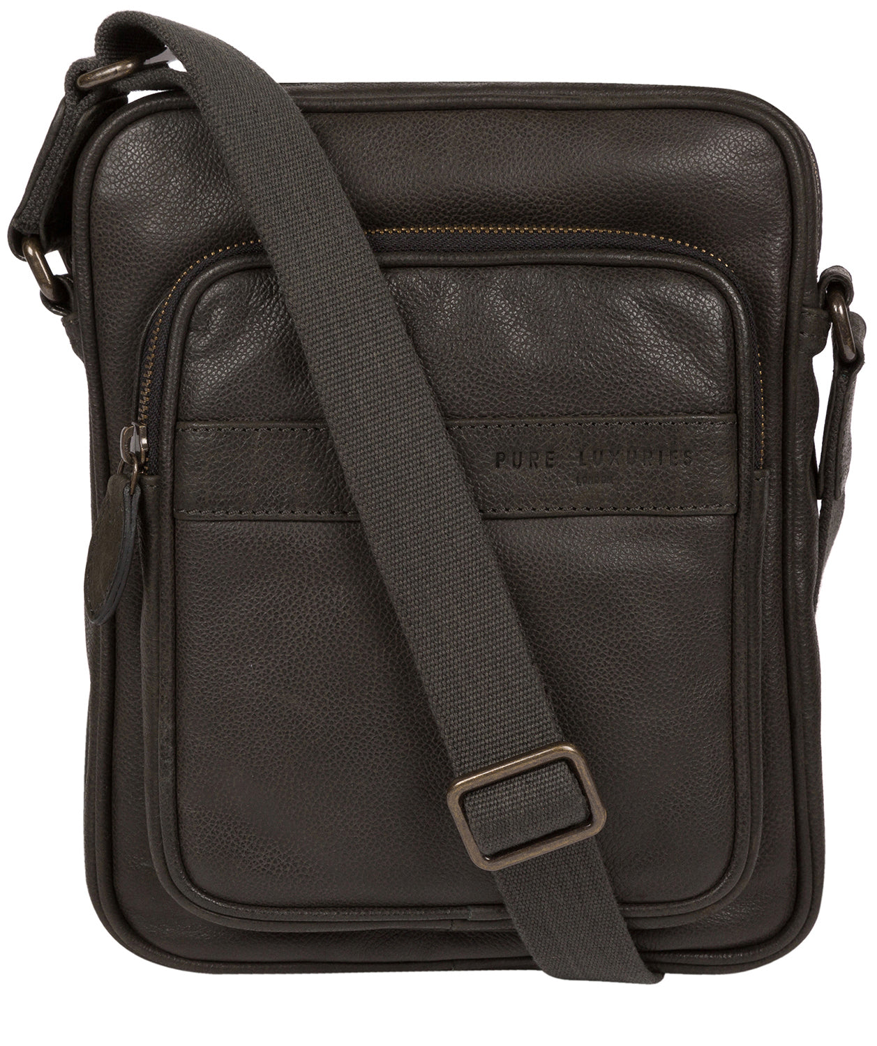 'Capitan' Ash Black Leather Cross Body Bag image 1