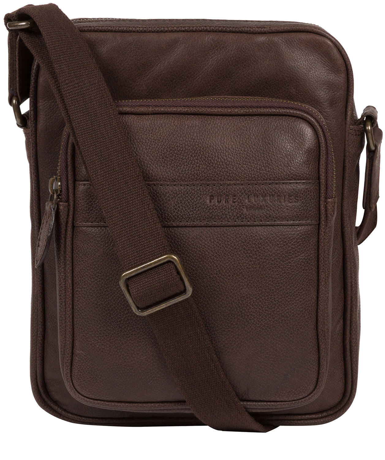 'Capitan' Cocoa Leather Cross Body Bag image 1