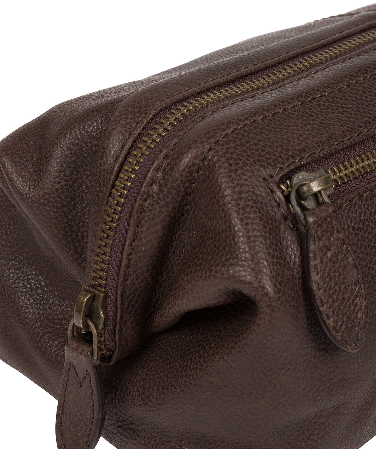 'Kea' Cocoa Leather Washbag image 5