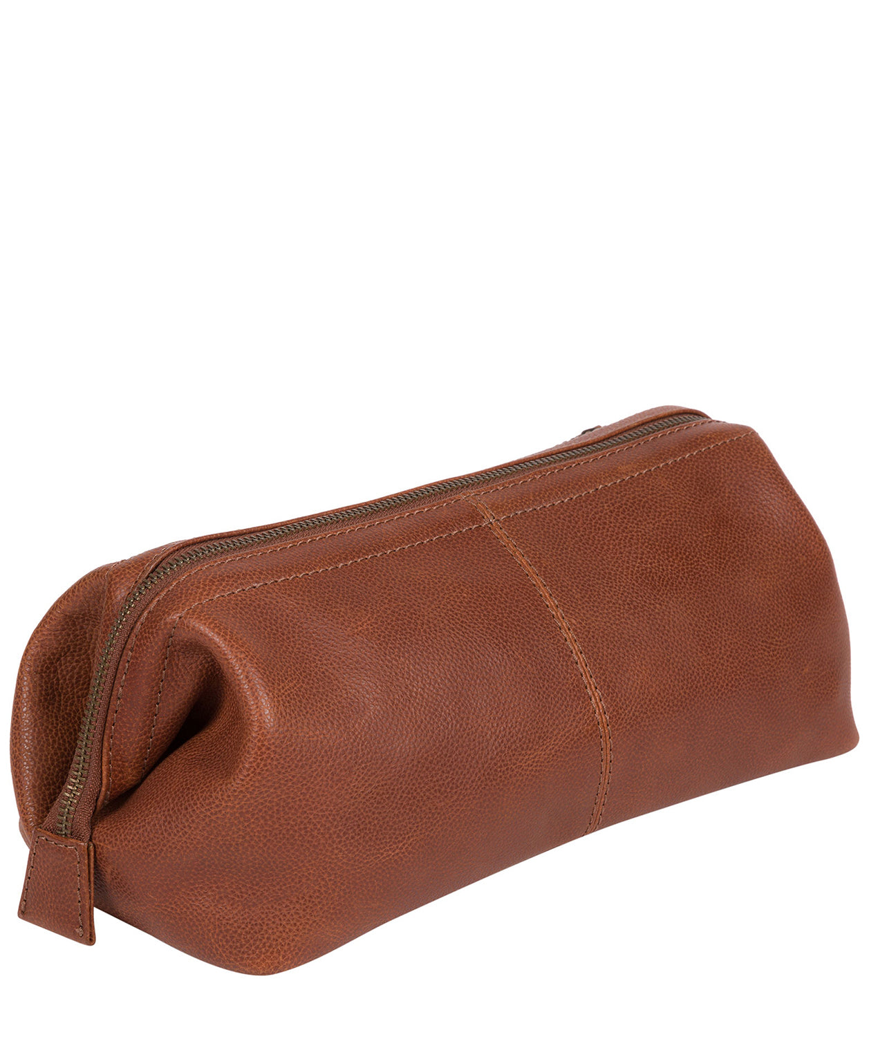 'Kea' Hazelnut Leather Washbag Pure Luxuries London