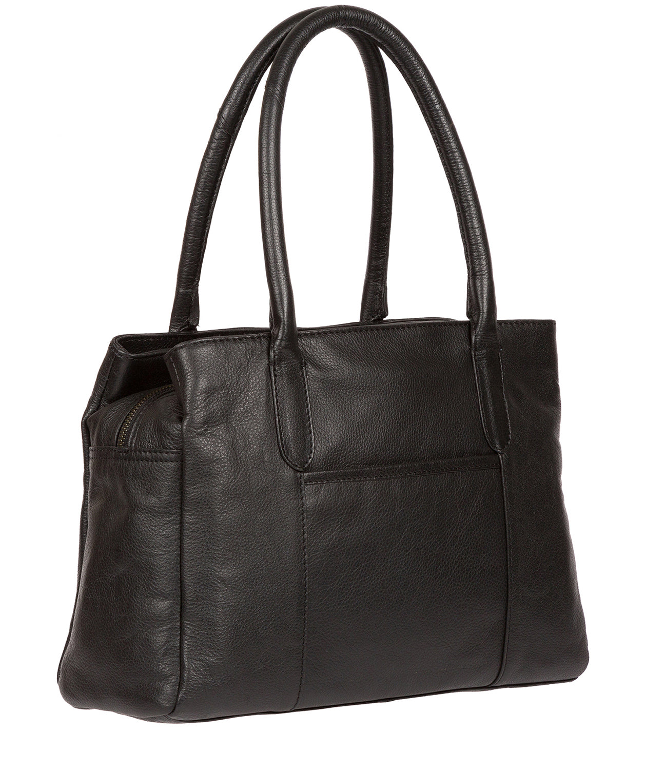 'Goldbourne' Black & Silver Leather Handbag