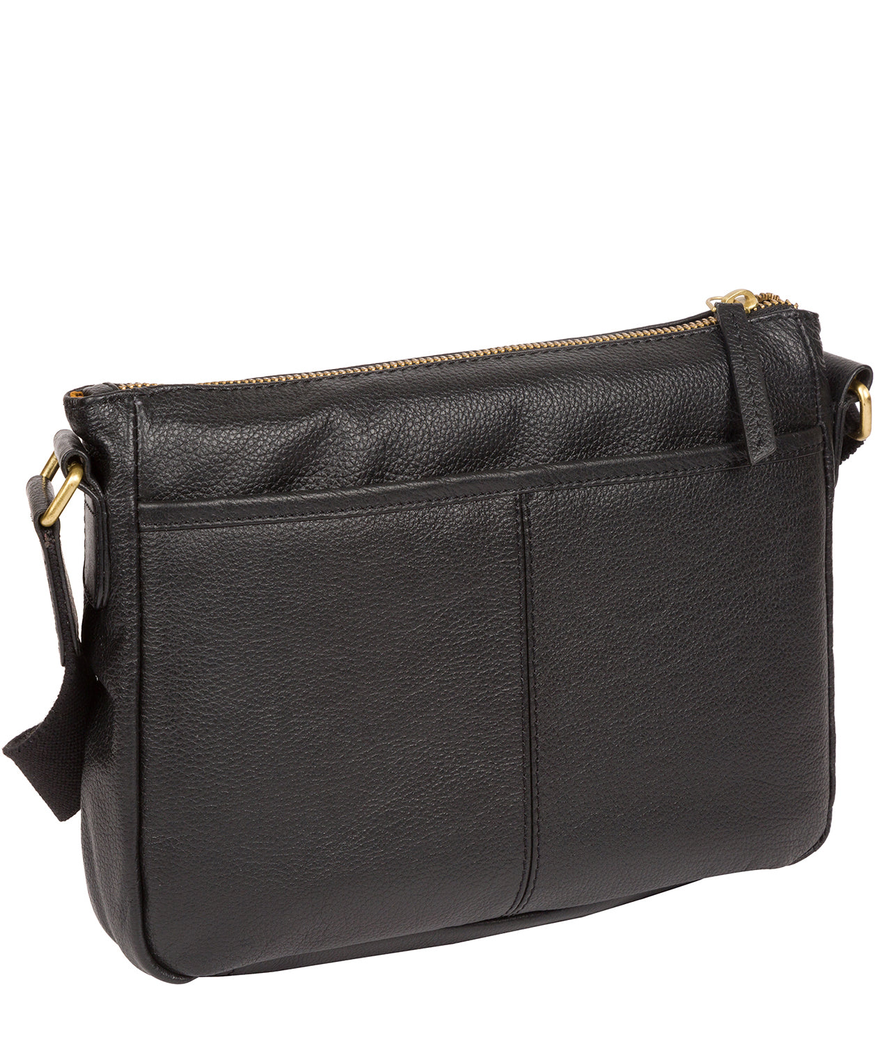 'Colton' Black & Gold Leather Cross Body Bag image 4