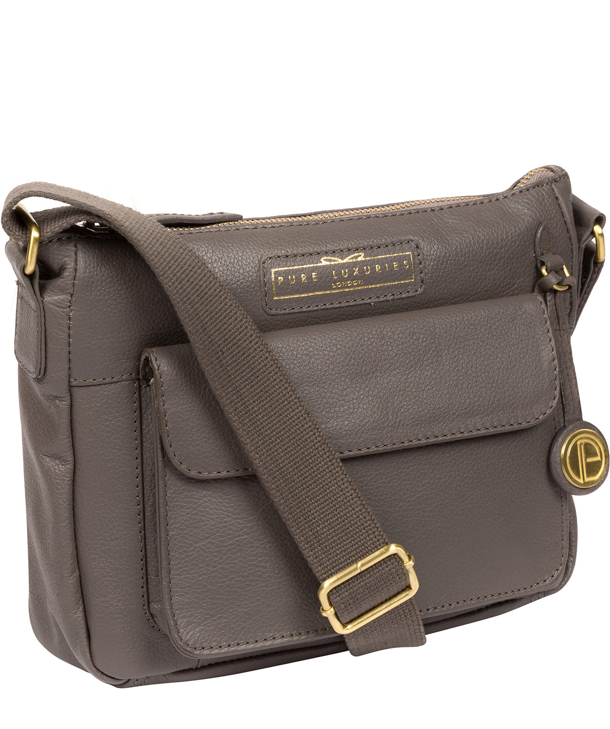 'Colton' Grey Leather Cross Body Bag image 5