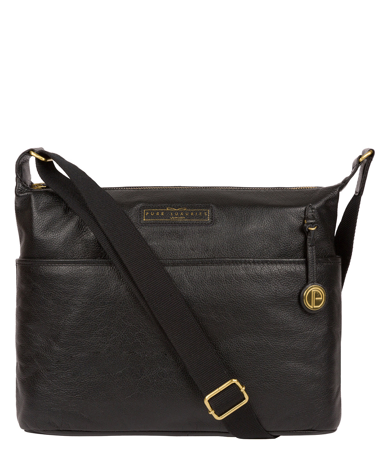 'Hove' Black & Gold Leather Shoulder Bag image 1