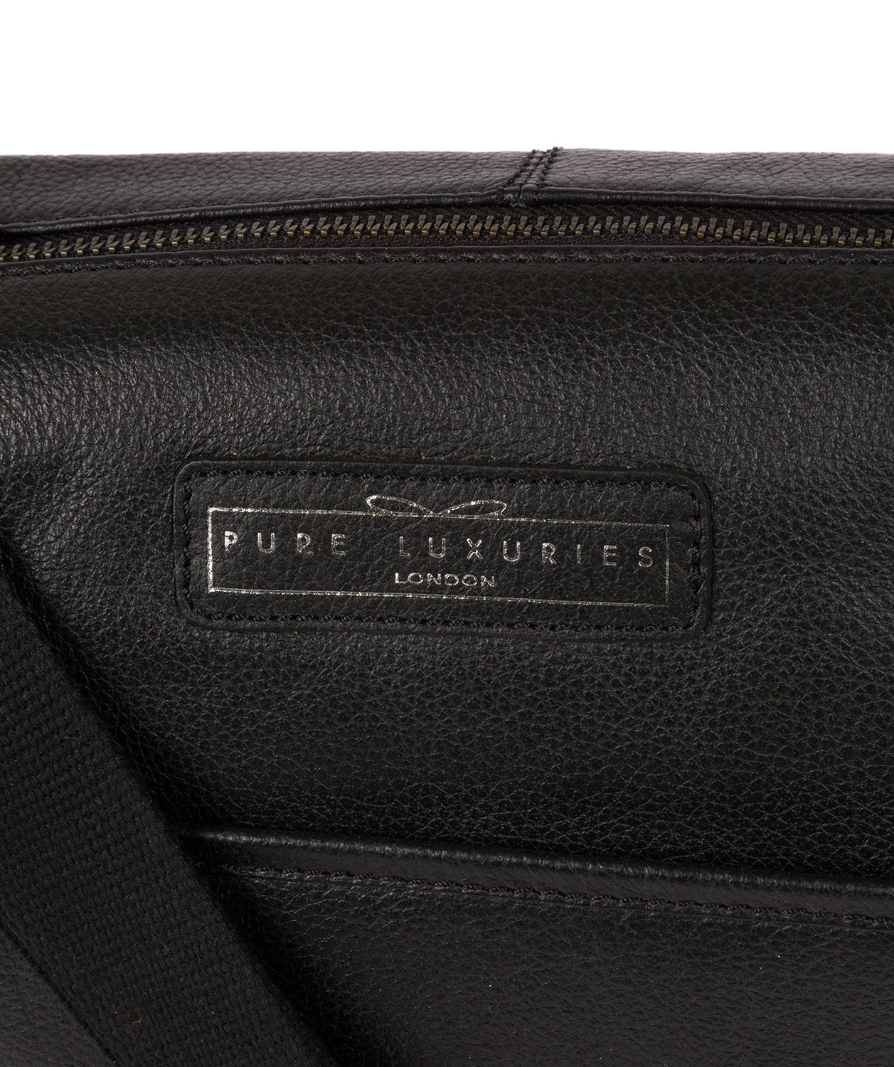 'Hove' Black & Silver Leather Shoulder Bag Pure Luxuries London