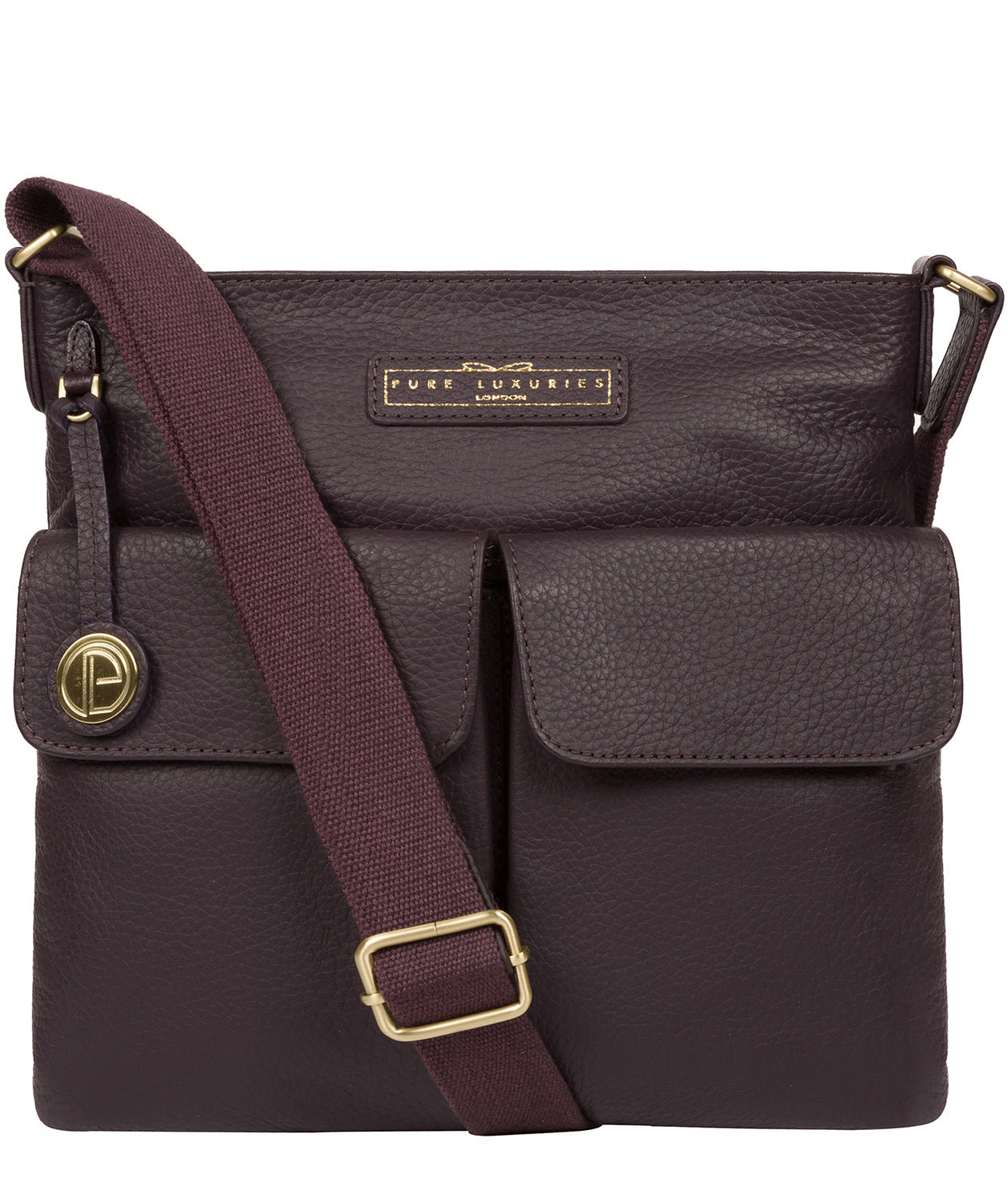 'Barnwell' Plum Leather Cross Body Bag image 1