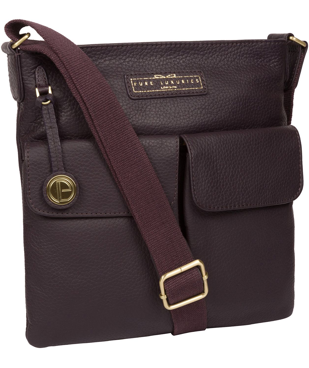 'Barnwell' Plum Leather Cross Body Bag image 5