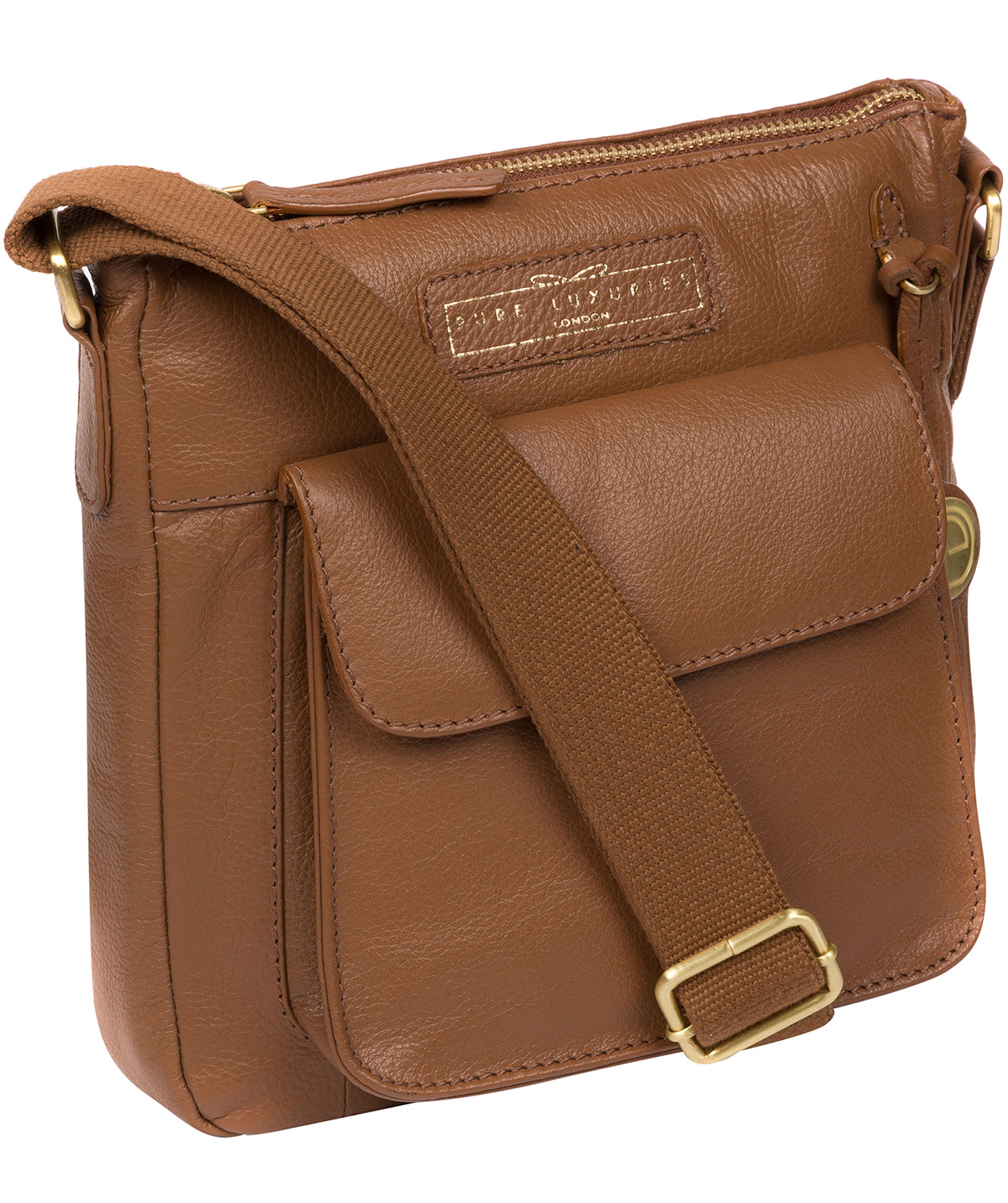 'Mayfield' Tan Leather Cross Body Bag image 5