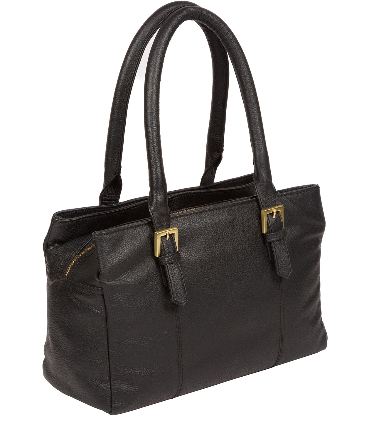 'Avebury' Black & Gold Leather Handbag Pure Luxuries London