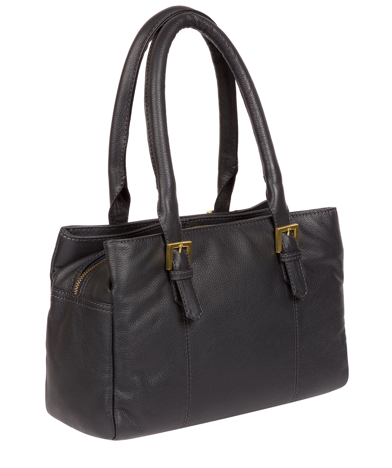 'Avebury' Navy Leather Handbag Pure Luxuries London