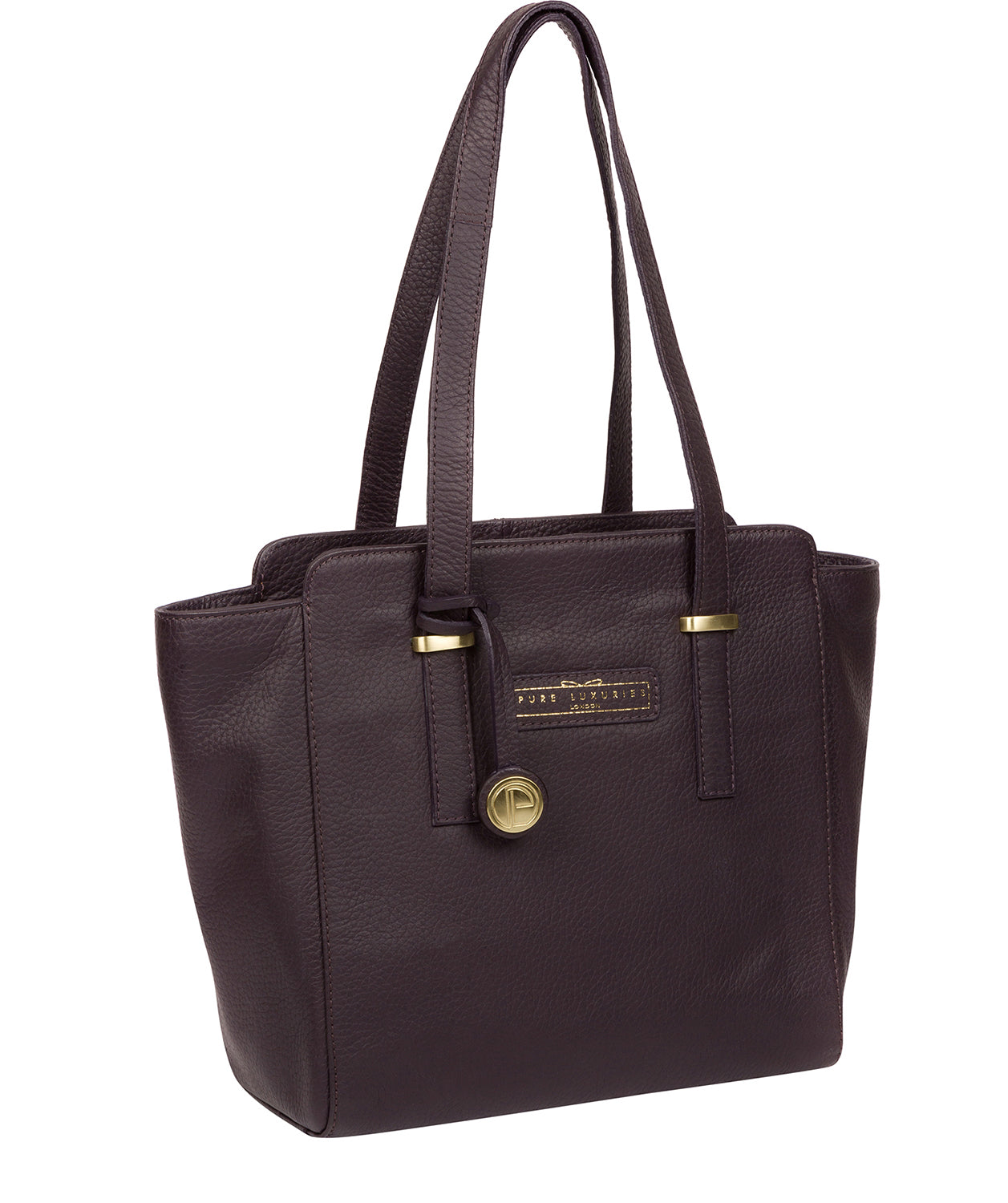 'Bramhall' Plum Leather Handbag