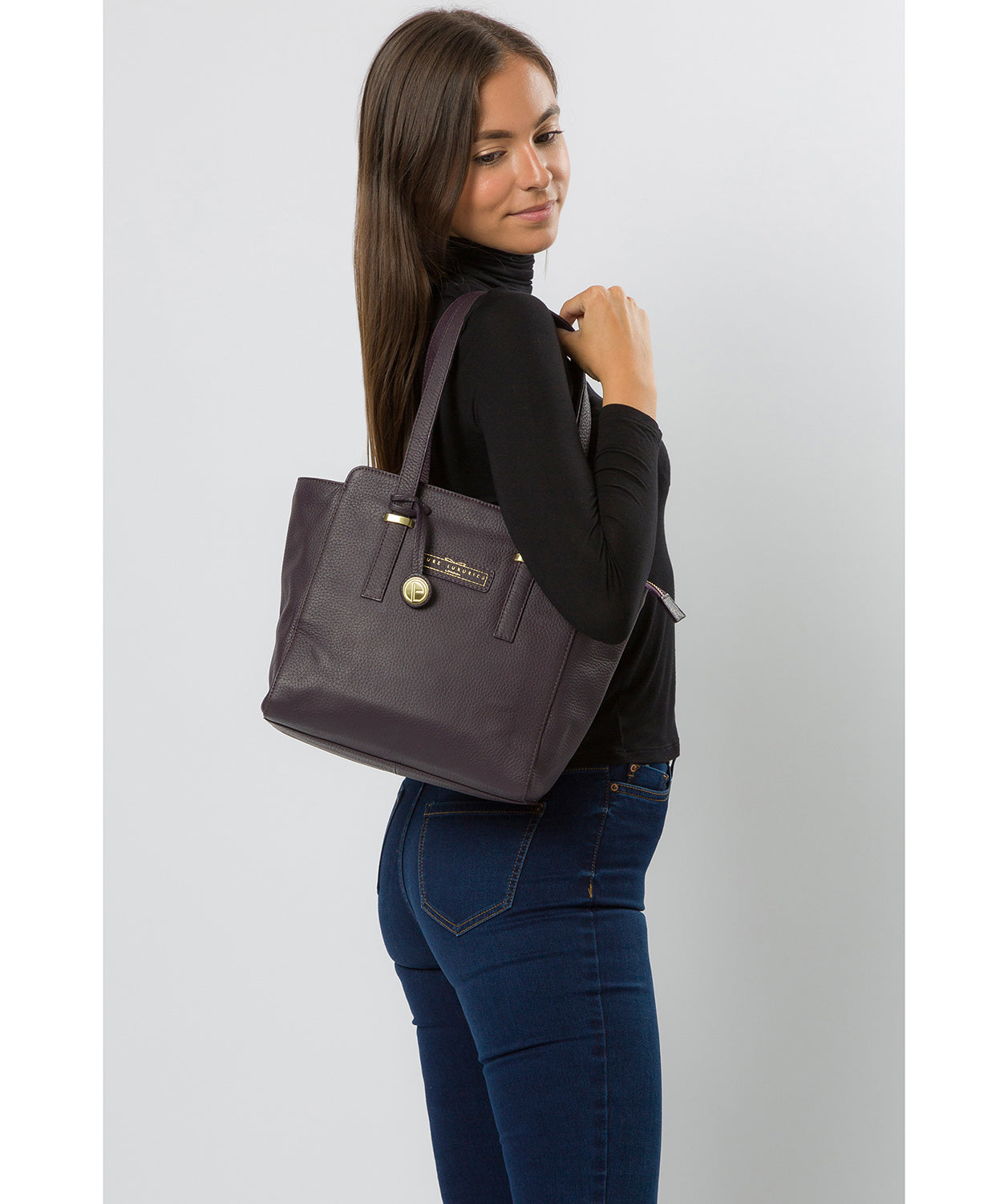 'Bramhall' Plum Leather Handbag