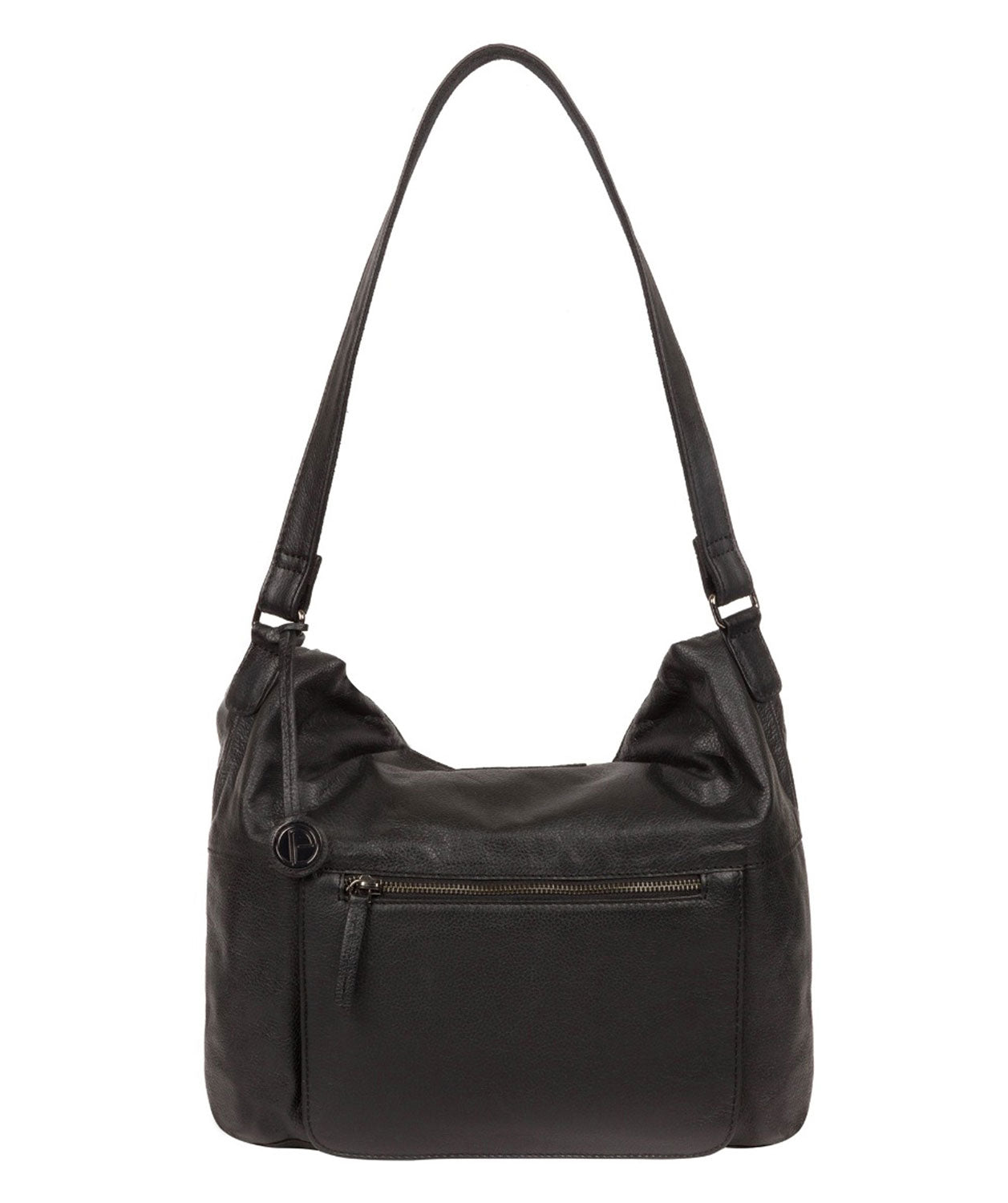 'Tadley' Black & Silver Leather Shoulder Bag