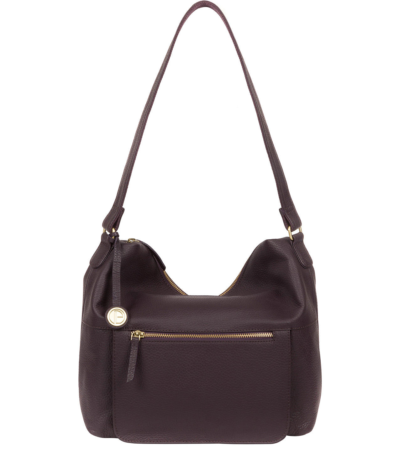 'Tadley' Plum Leather Shoulder Bag image 1