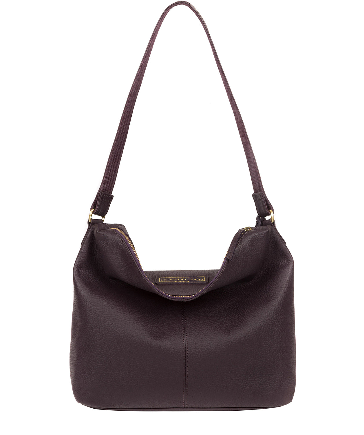 'Tadley' Plum Leather Shoulder Bag image 3