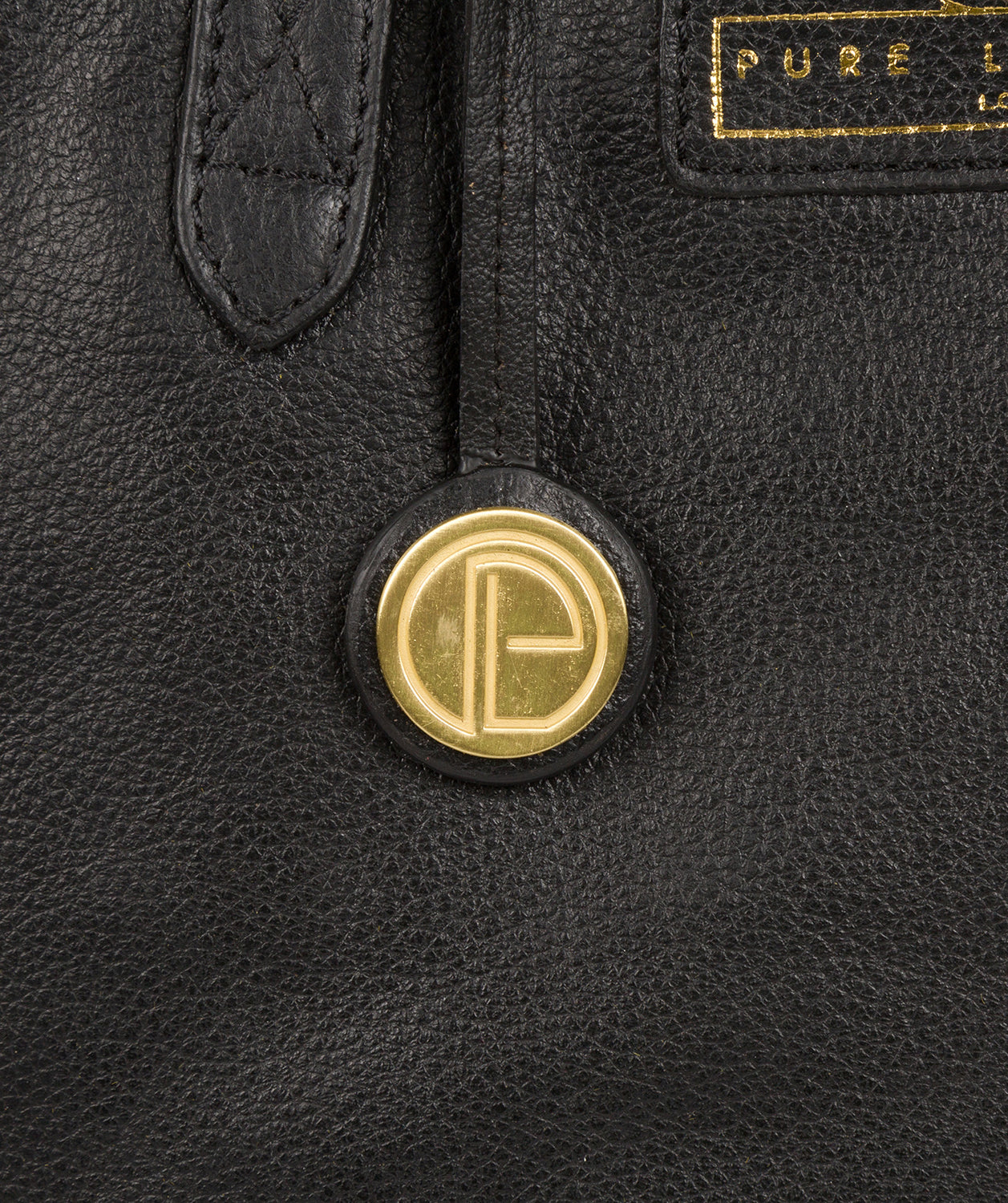 'Spalding' Black & Gold Leather Tote Bag image 5