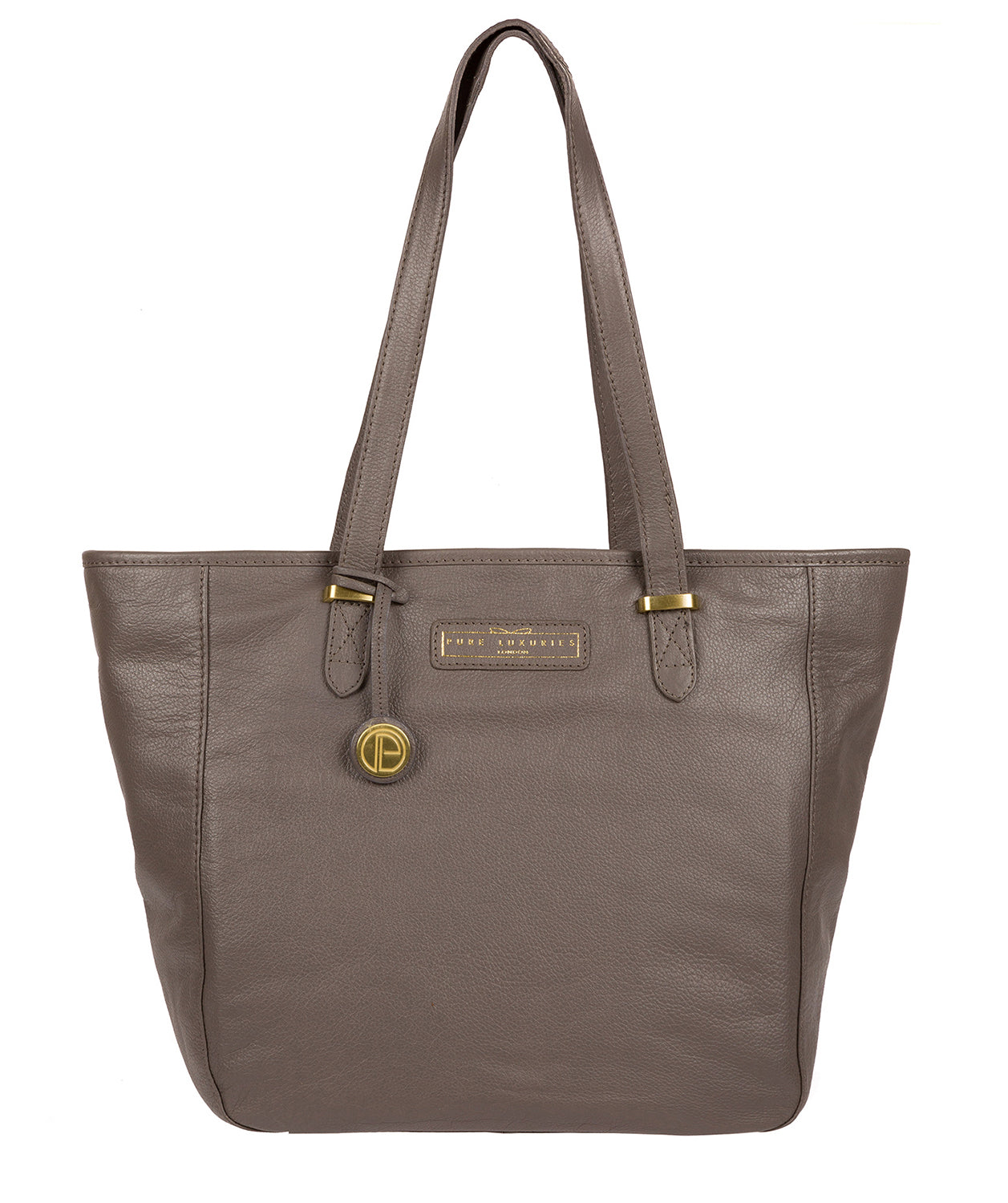 'Spalding' Grey Leather Tote Bag image 1