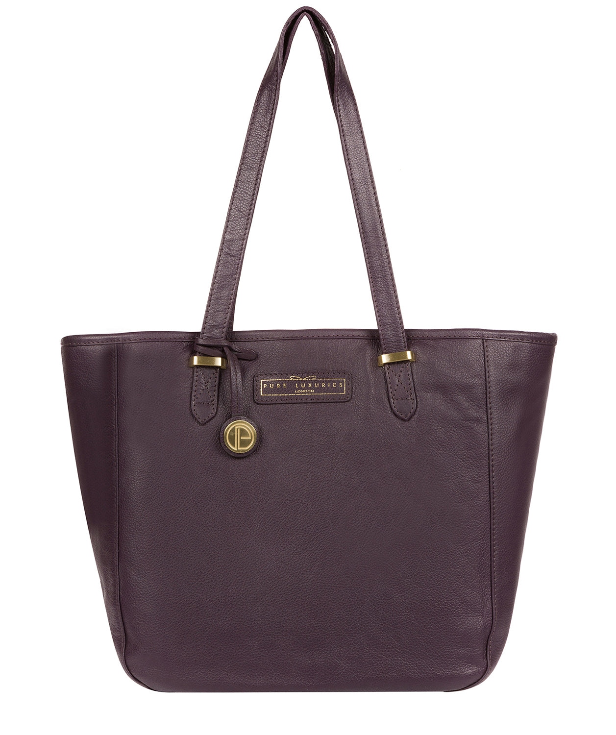 'Spalding' Plum Leather Tote Bag image 1