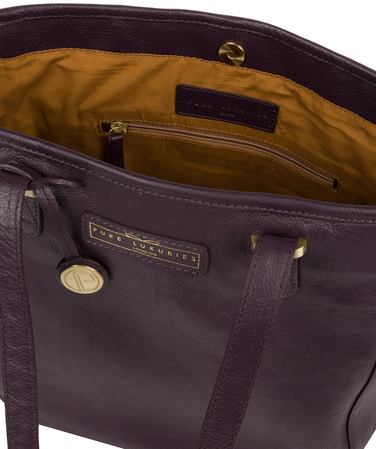 'Spalding' Plum Leather Tote Bag image 4