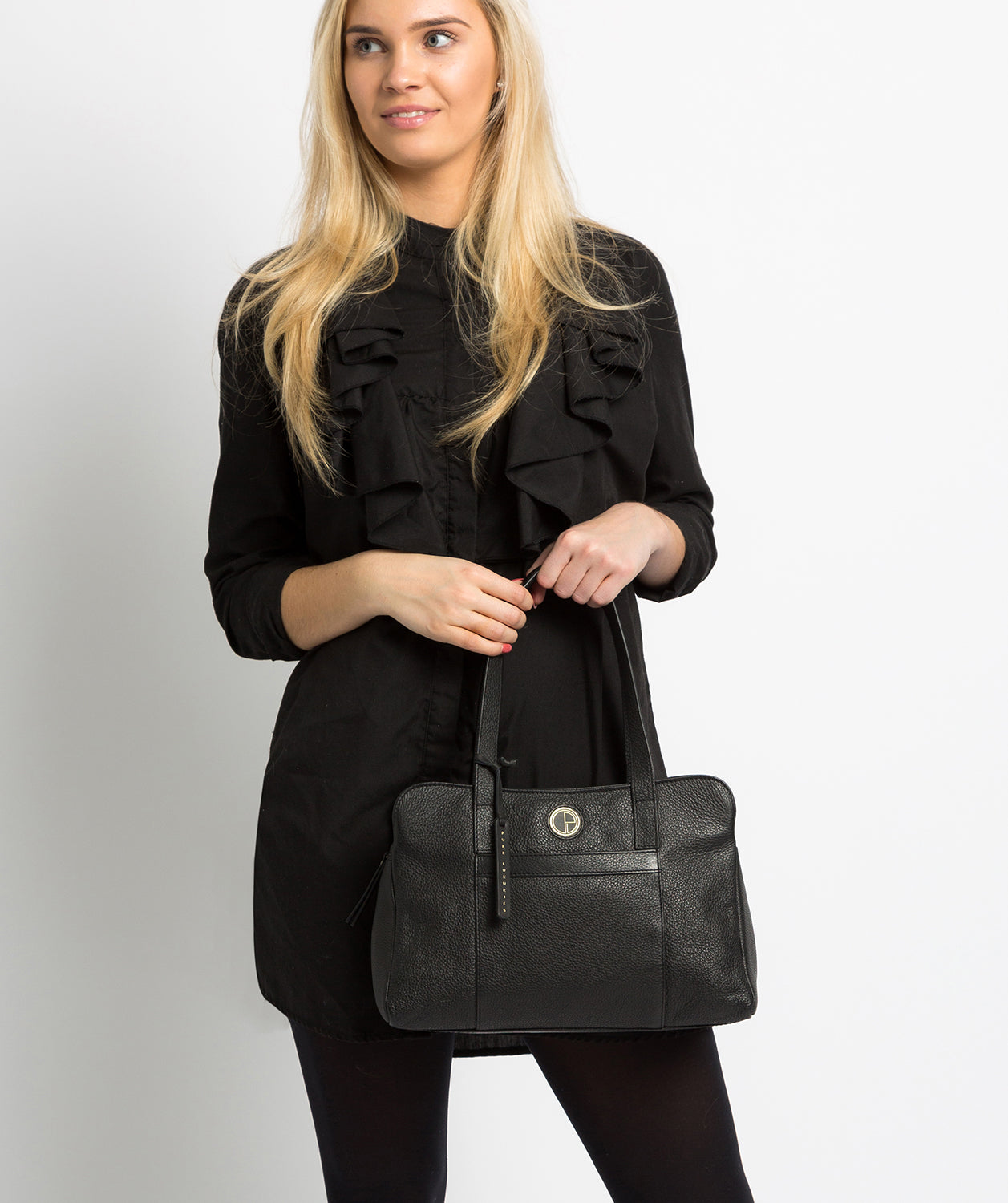 'Henna' Black Leather Handbag