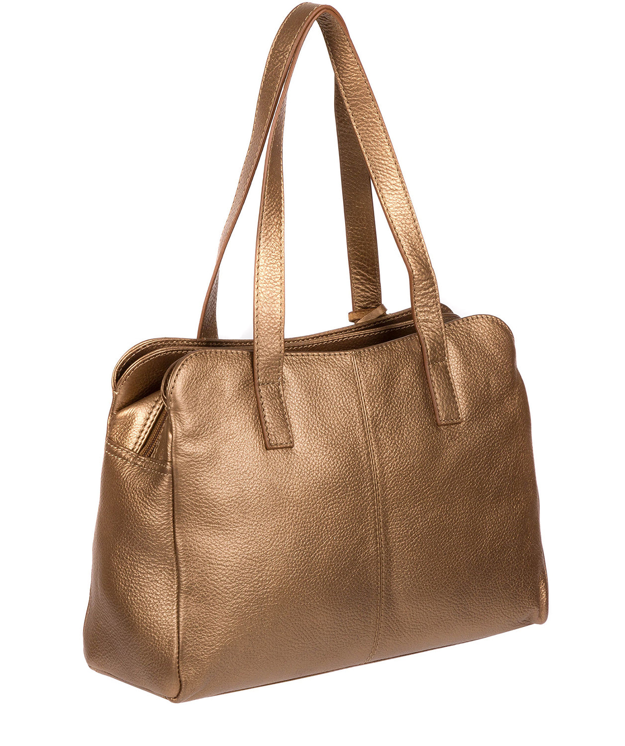 'Henna' Bronze Gold Leather Handbag image 5