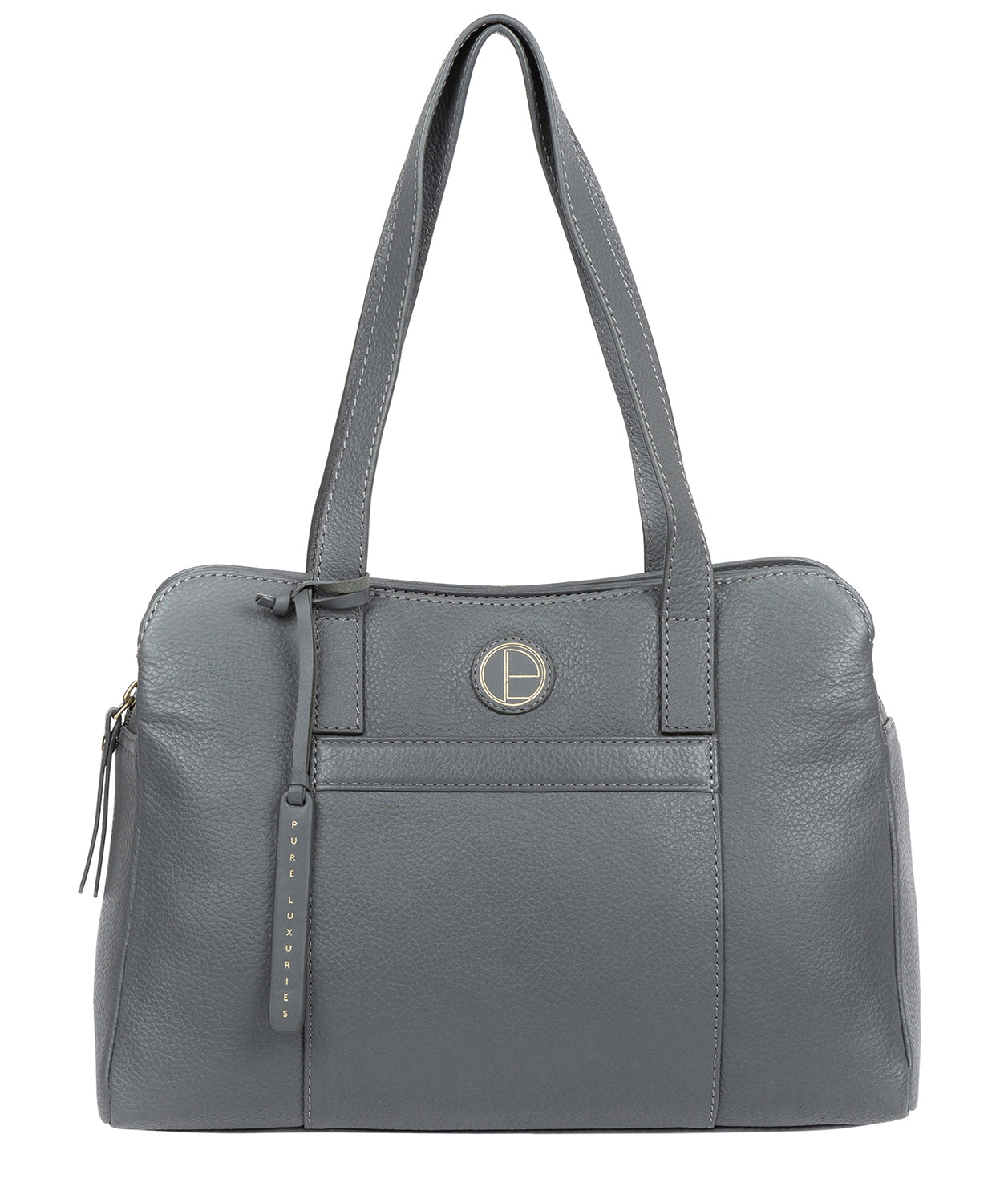 'Henna' Grey Leather Handbag Pure Luxuries London