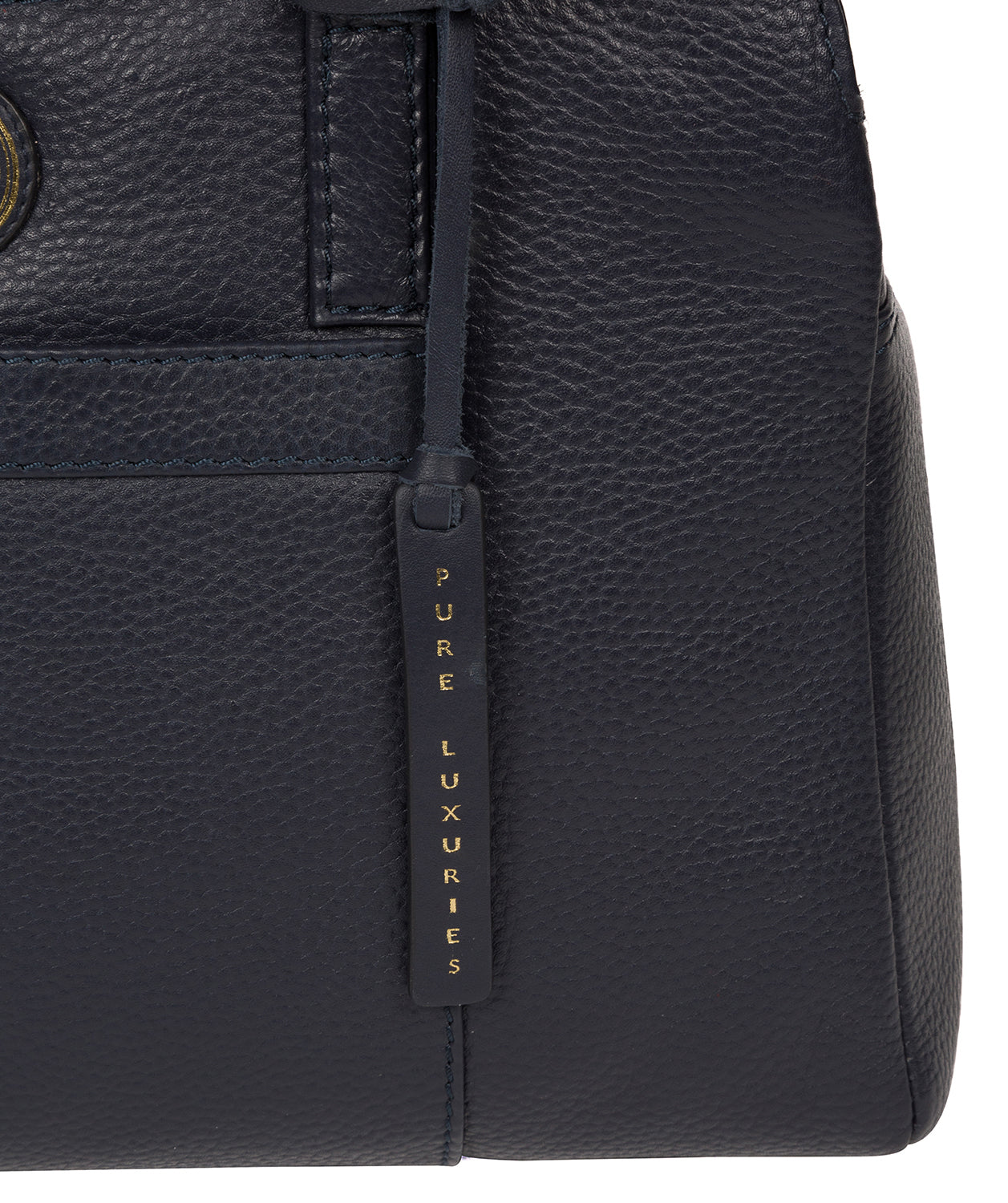 'Henna' Navy Leather Handbag Pure Luxuries London