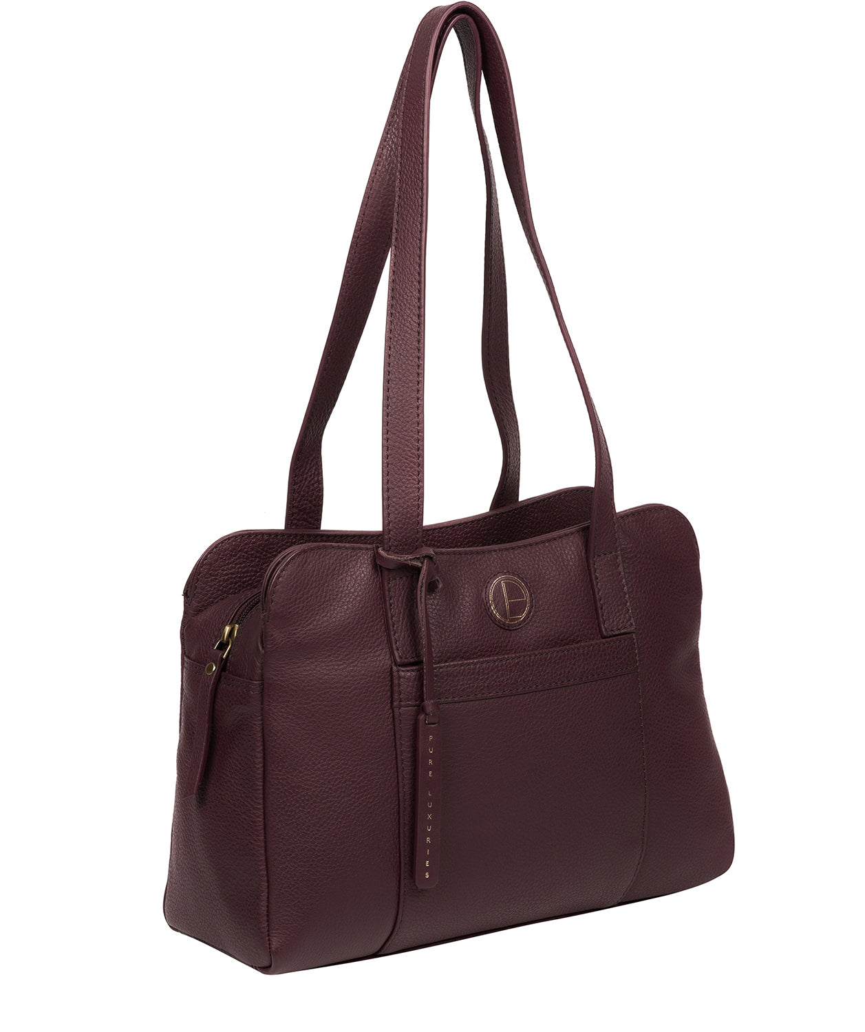 'Henna' Plum Leather Handbag Pure Luxuries London