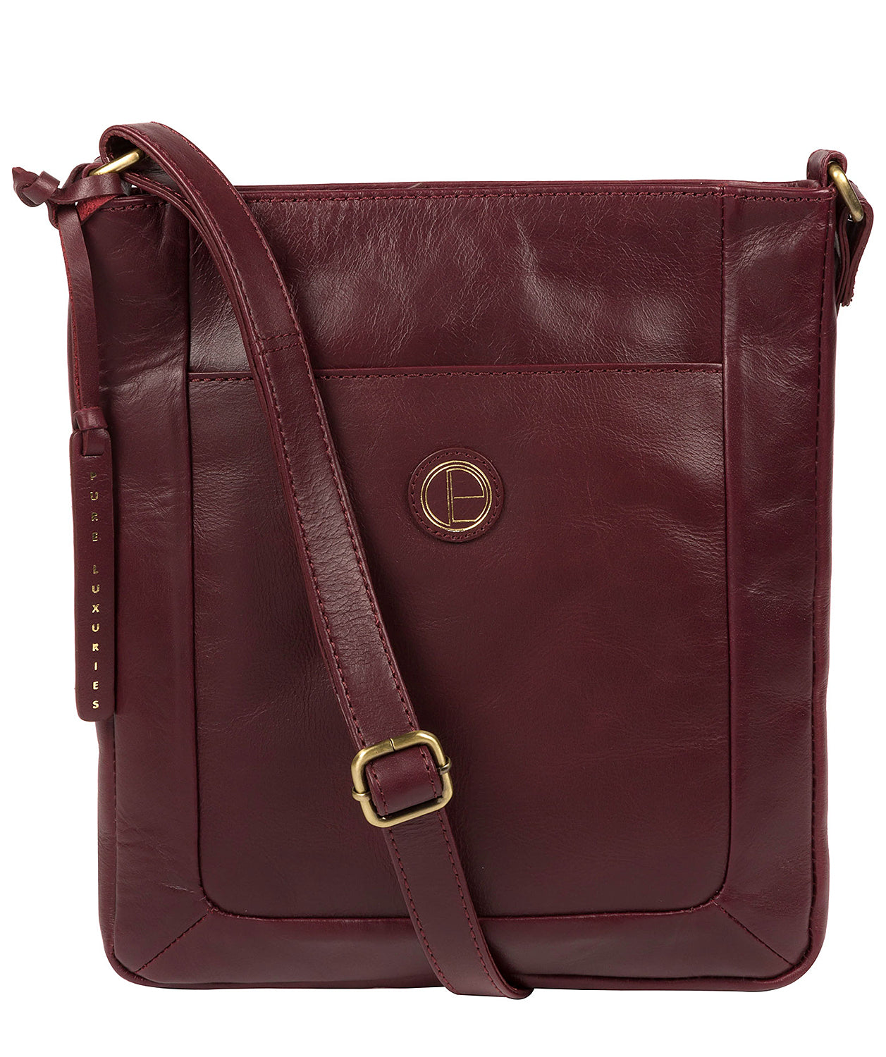 'Bythorn' Burgundy Leather Cross Body Bag