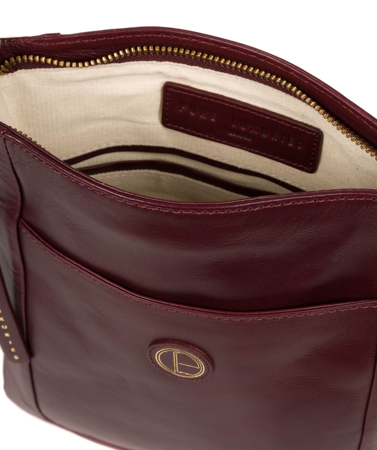 'Bythorn' Burgundy Leather Cross Body Bag