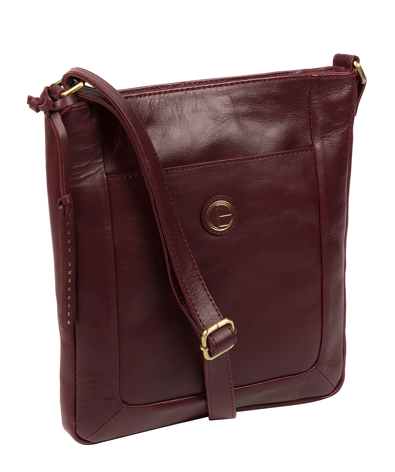 'Bythorn' Burgundy Leather Cross Body Bag