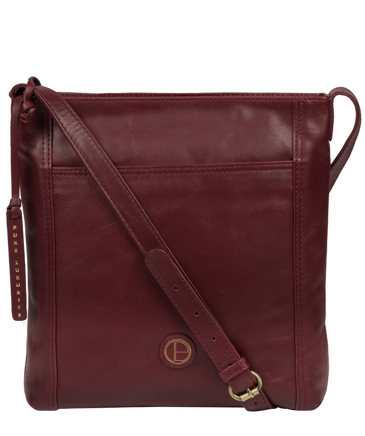 'Plumpton' Burgundy Leather Cross Body Bag image 1