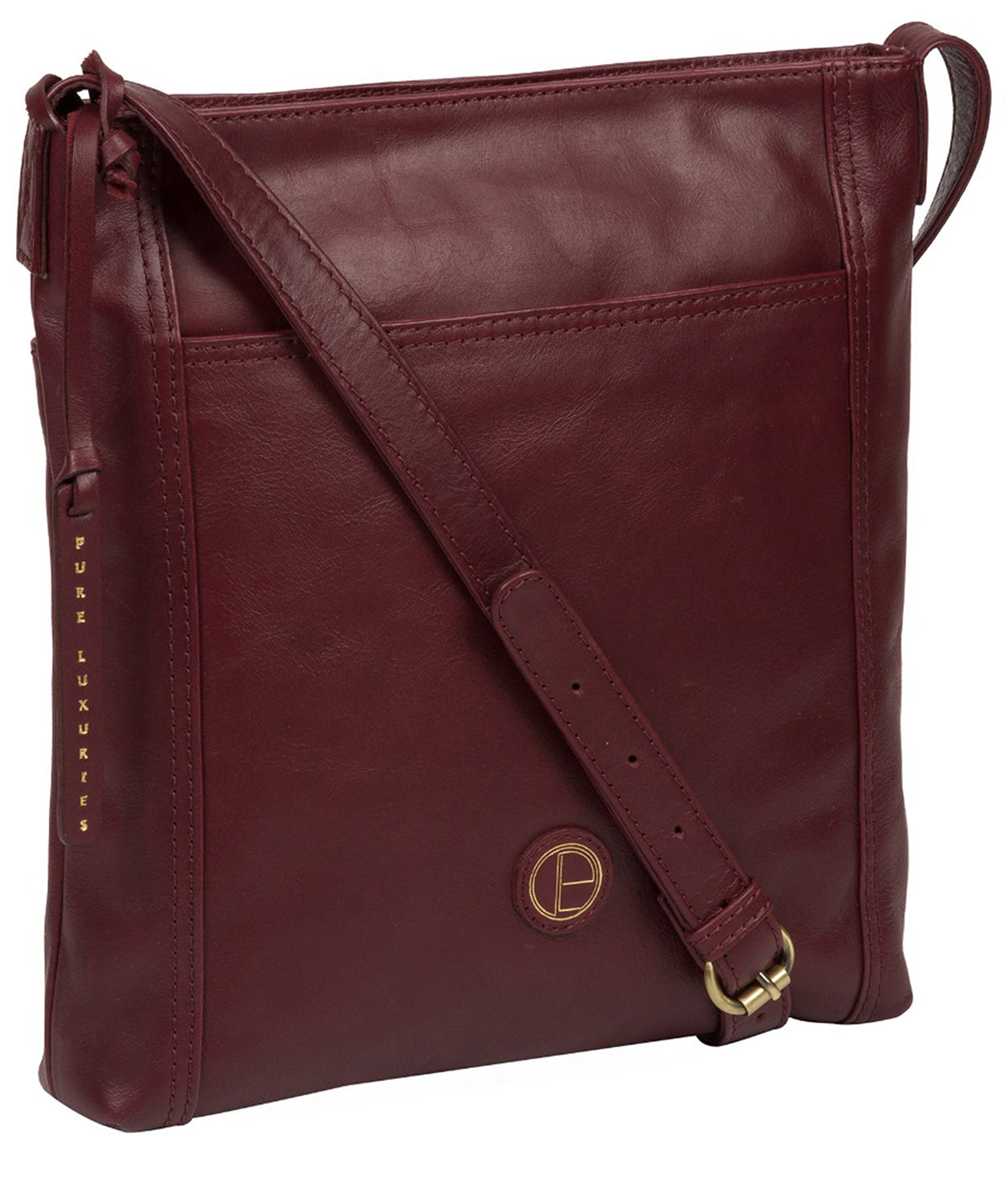 'Plumpton' Burgundy Leather Cross Body Bag image 5