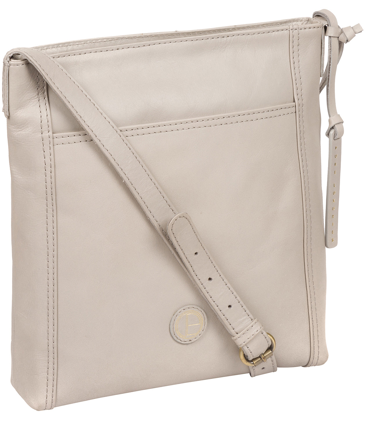 'Plumpton' Dove Grey Leather Cross Body Bag image 5