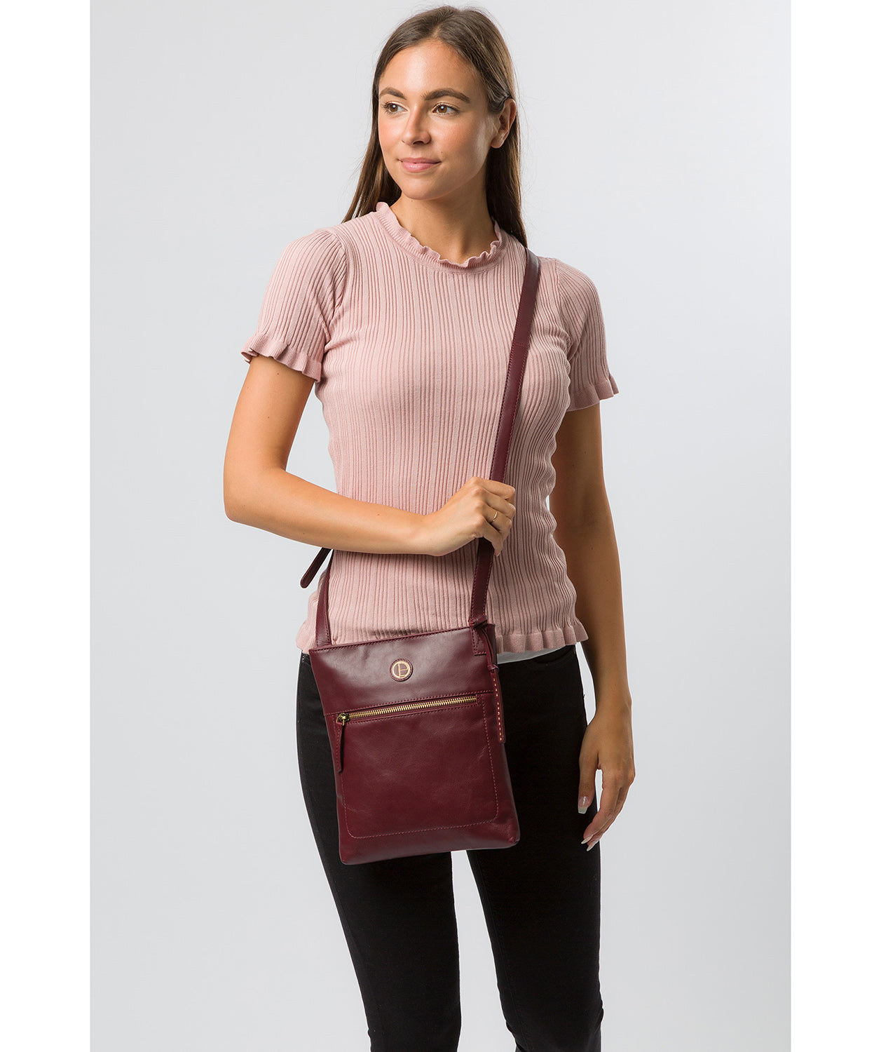 'Knook' Burgundy Leather Cross Body Bag image 7